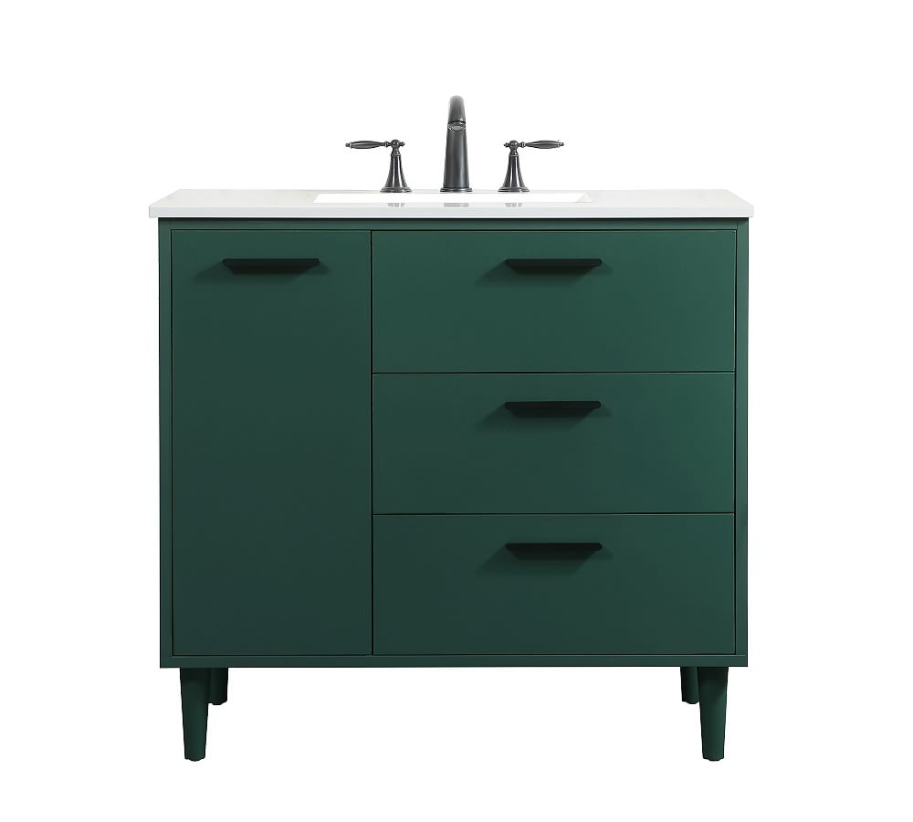 Green Kuno Single Sink Vanity, 36" - Image 0