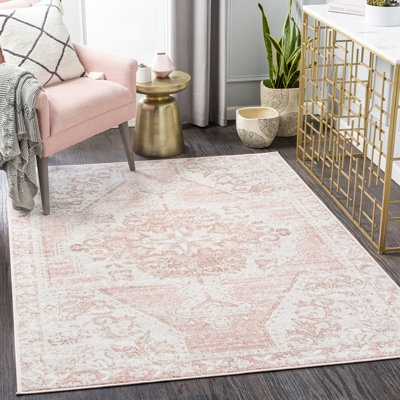 Cabell Oriental Pink/White Area Rug - Image 1