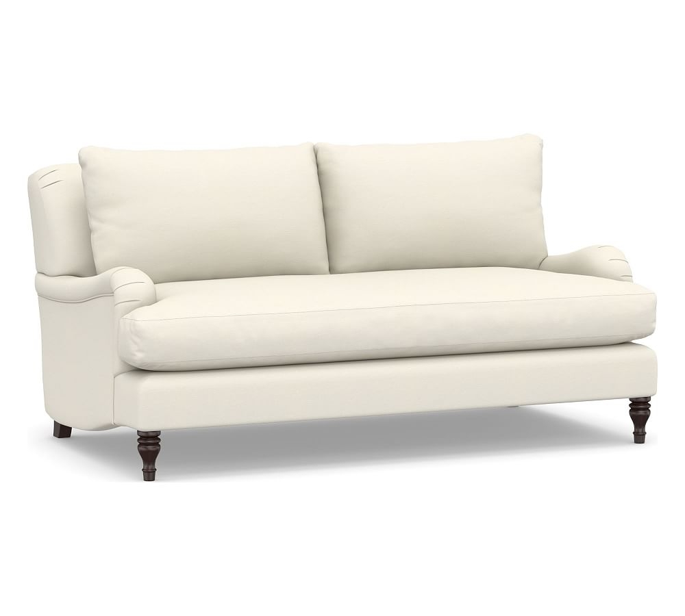 Carlisle Upholstered Loveseat 71" with Bench Cushion, Polyester Wrapped Cushions, Textured Twill Ivory - Image 0