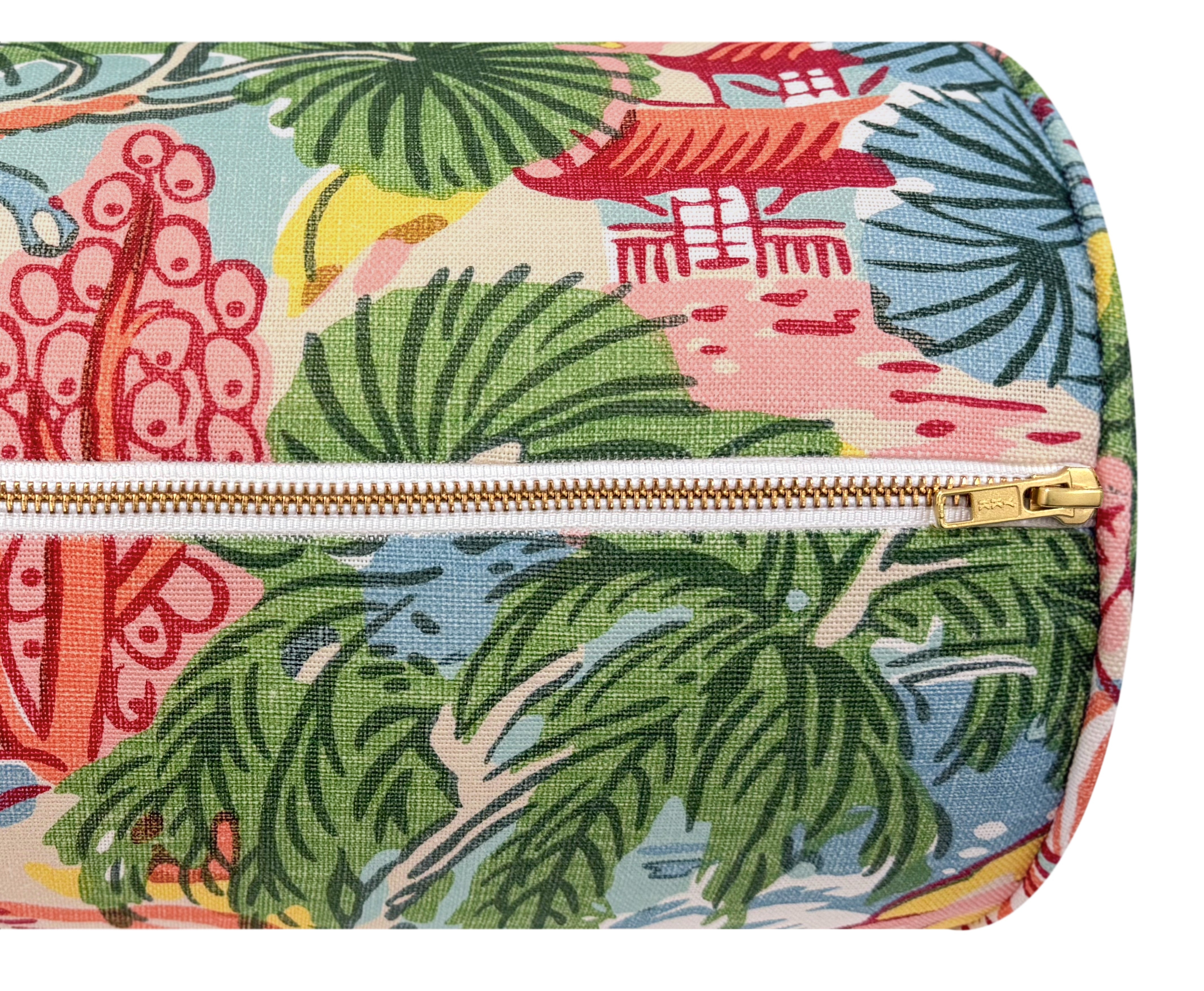 THE BOLSTER :: PAGODA TREES // PINK AND GREEN | THIBAUT - Sample 4" X 4" - Image 3