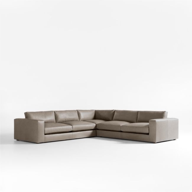 Oceanside Low Leather 3-Piece Corner Sectional Sofa - Image 0