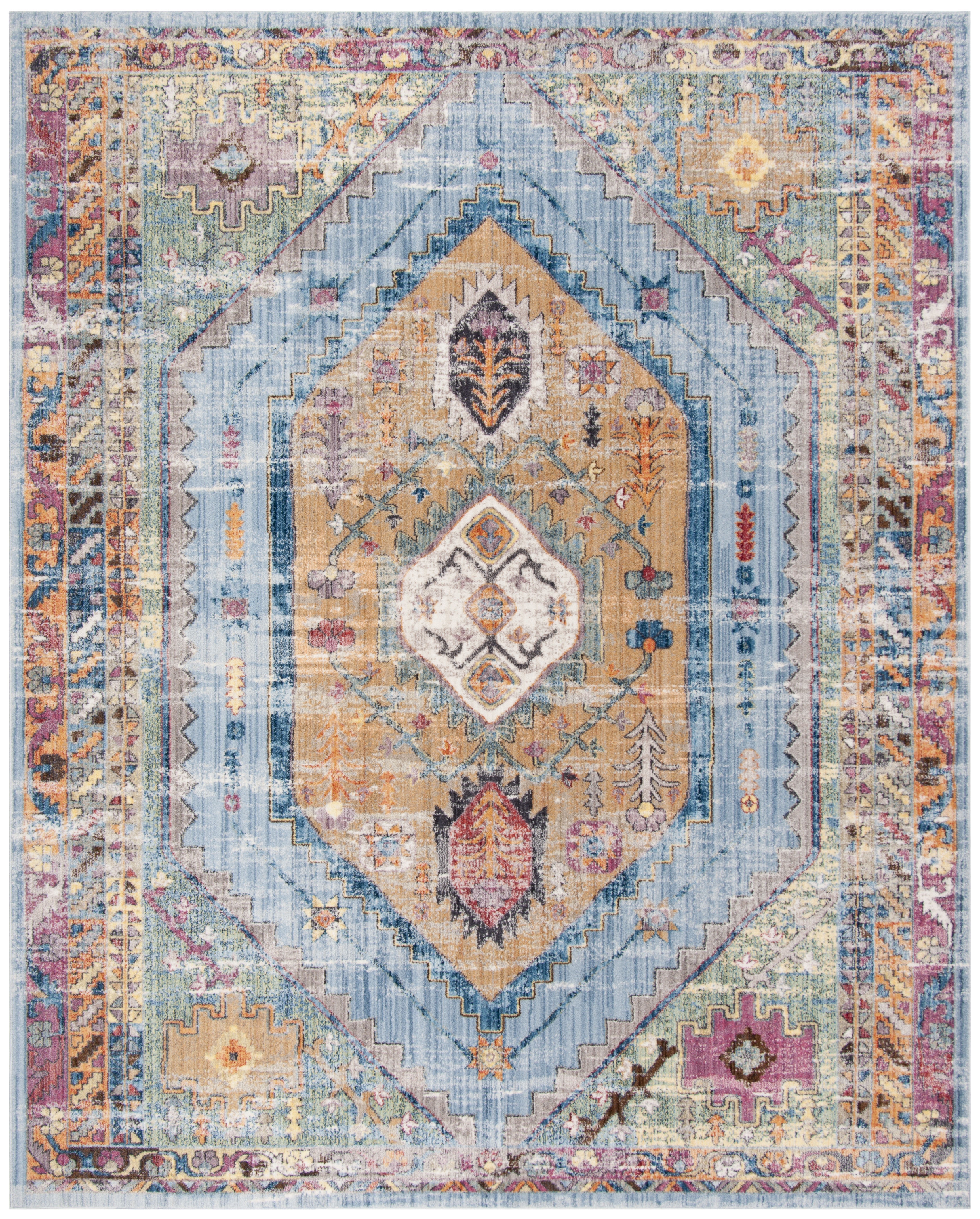 Arlo Home Woven Area Rug, BTL346C, Blue/Camel,  11' X 16' RECTANGLE - Image 0
