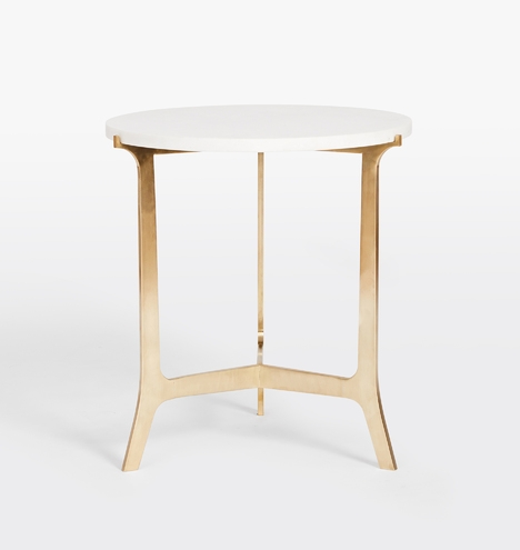 Riverston Brass Side Table with Calacatta Lousanna Marble - Image 0