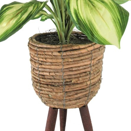 22" Artificial Foliage Plant In Basket - Image 2