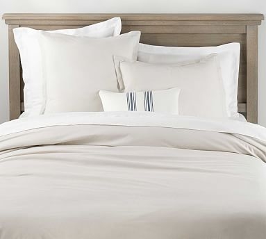 Spencer Washed Cotton Duvet, Full/Queen, Heathered Gray - Image 1