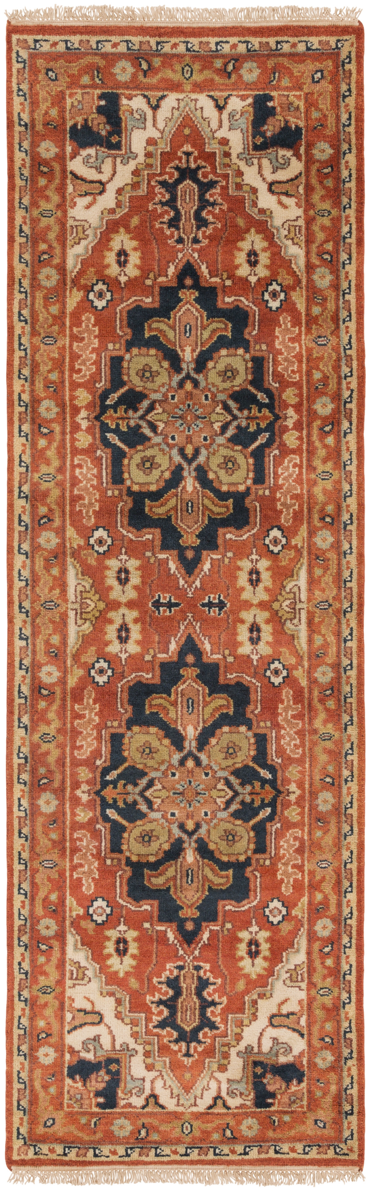 Zeus Red Indoor 2'6" x 8' Handmade Rug - Image 0