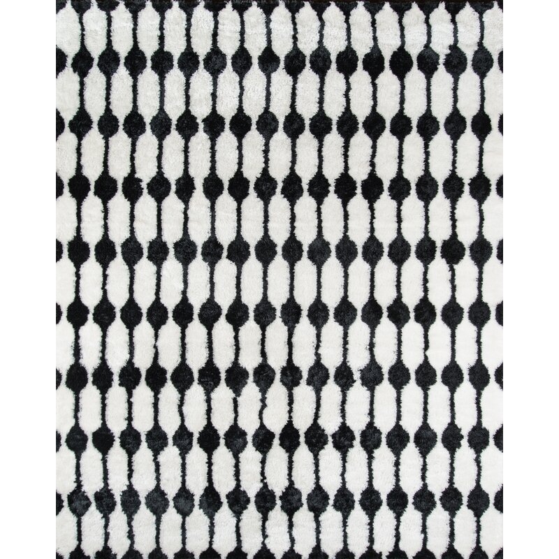 Novogratz Geometric Handmade Tufted Black/White Area Rug Rug Size: Rectangle 7'6" x 9'6" - Image 0