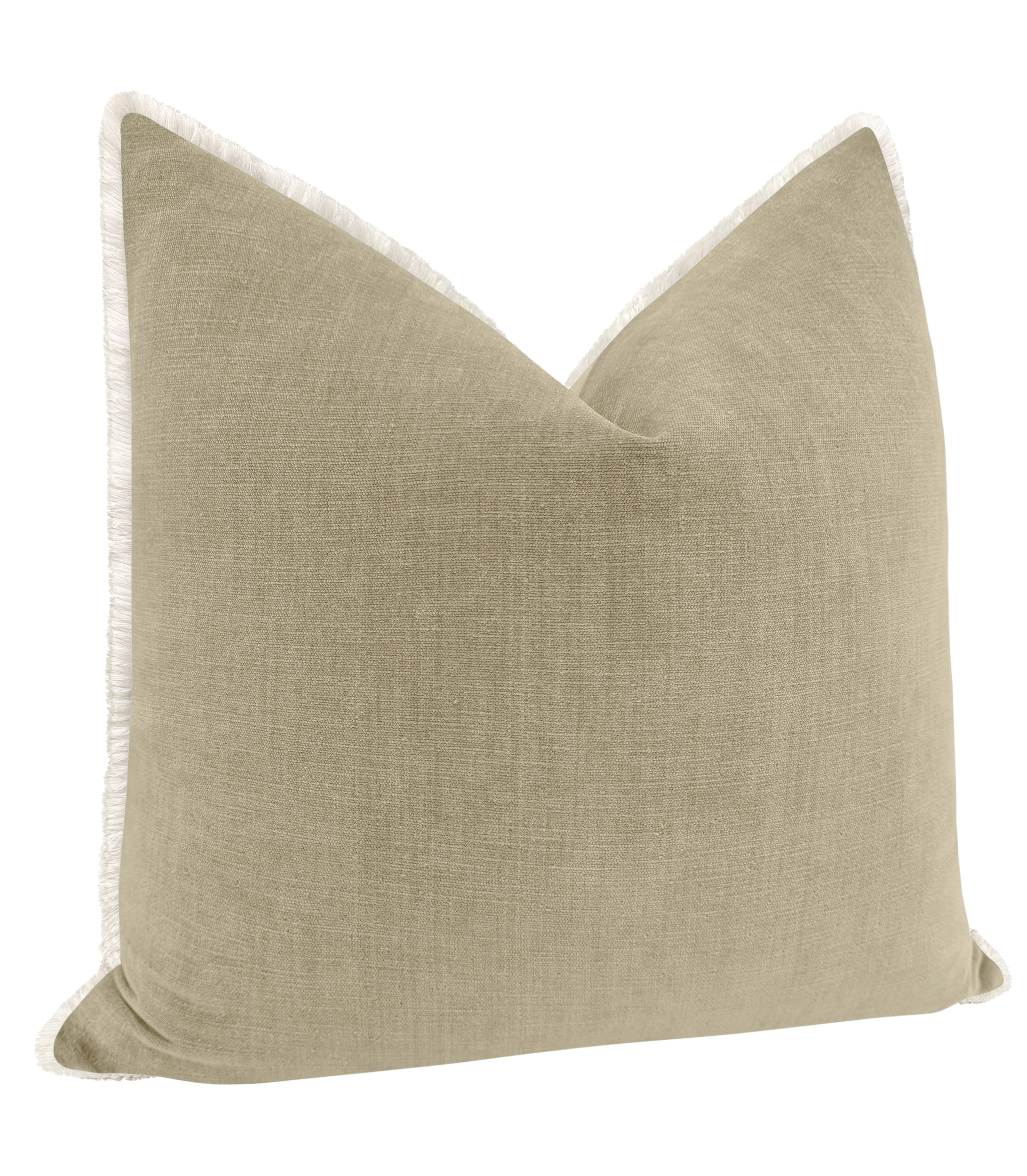 SIGNATURE CHENILLE // STONE | LDC - 20" X 20" / Bone Demi Fringe - Image 1