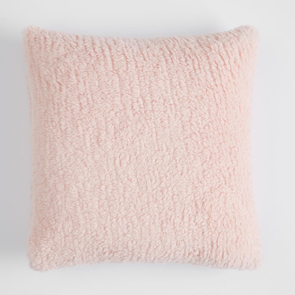 Cozy Recycled Sherpa Pillow cover, 18x18, Powdered Blush - Image 0