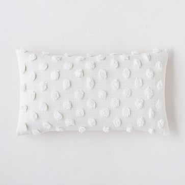 Candlewick Pillow Cover, 12"x21", White - Image 0