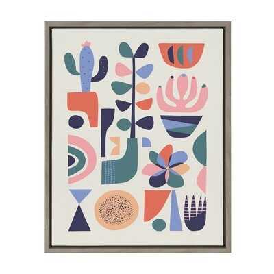 'Mid Century Succulents' by Rachel Lee - Floater Frame Painting Print on Canvas - Image 0