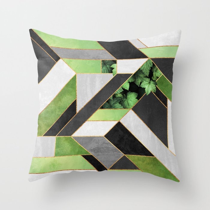 Construct 2 - Secret Garden Throw Pillow by Elisabeth Fredriksson - Cover (24" x 24") With Pillow Insert - Indoor Pillow - Image 0