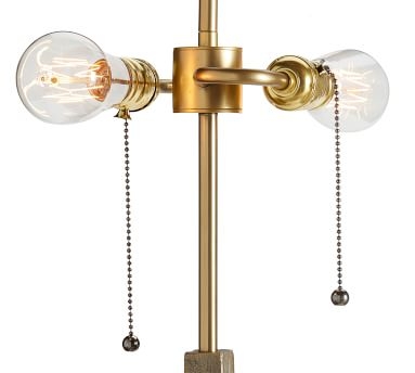 Easton Forged-Iron Round Floor Lamp with Oversized Gallery Shade, Antique Brass - Image 2