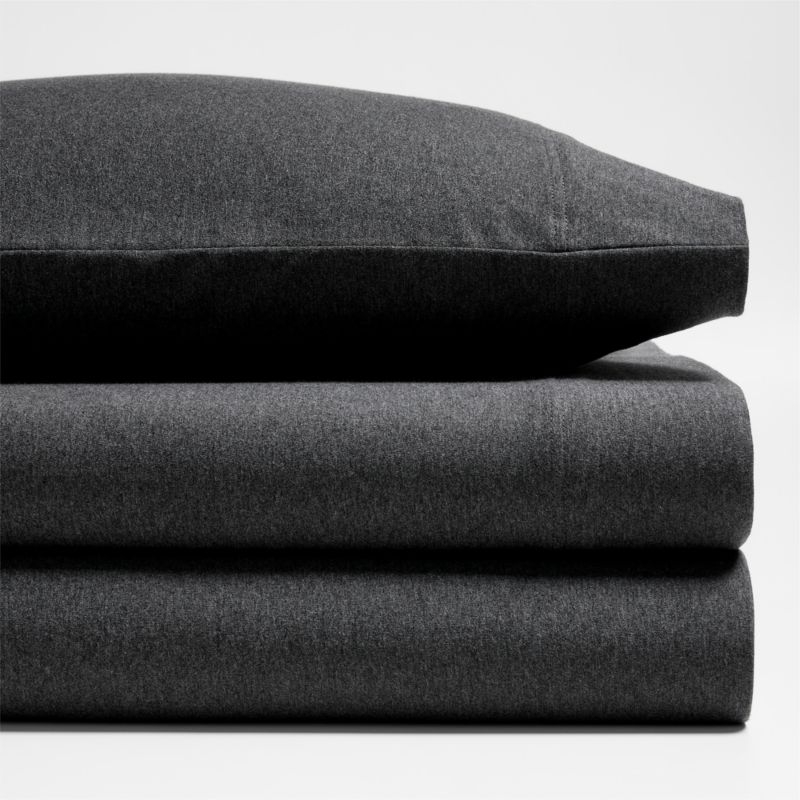 Comfy Tee Charcoal Organic Cotton Jersey Kids Full Sheet Set - Image 1