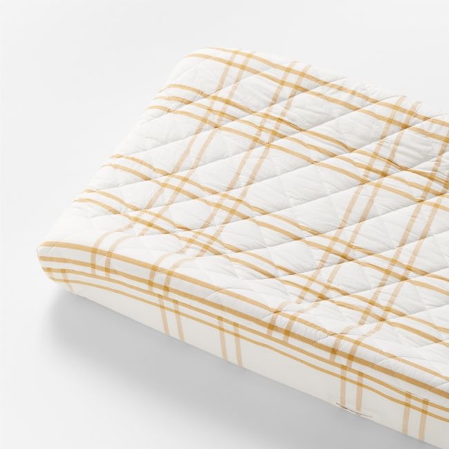 Stax Savannah Yellow Organic Cotton Baby Changing Pad Cover - Image 0