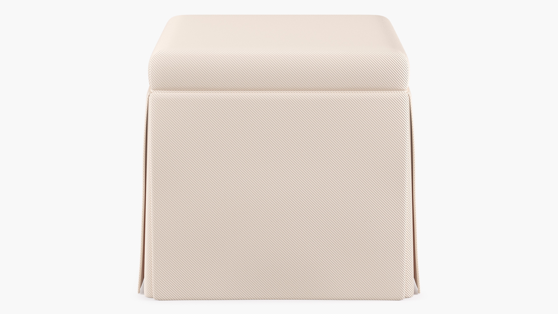 Skirted Storage Ottoman, Natural Twill - Image 0