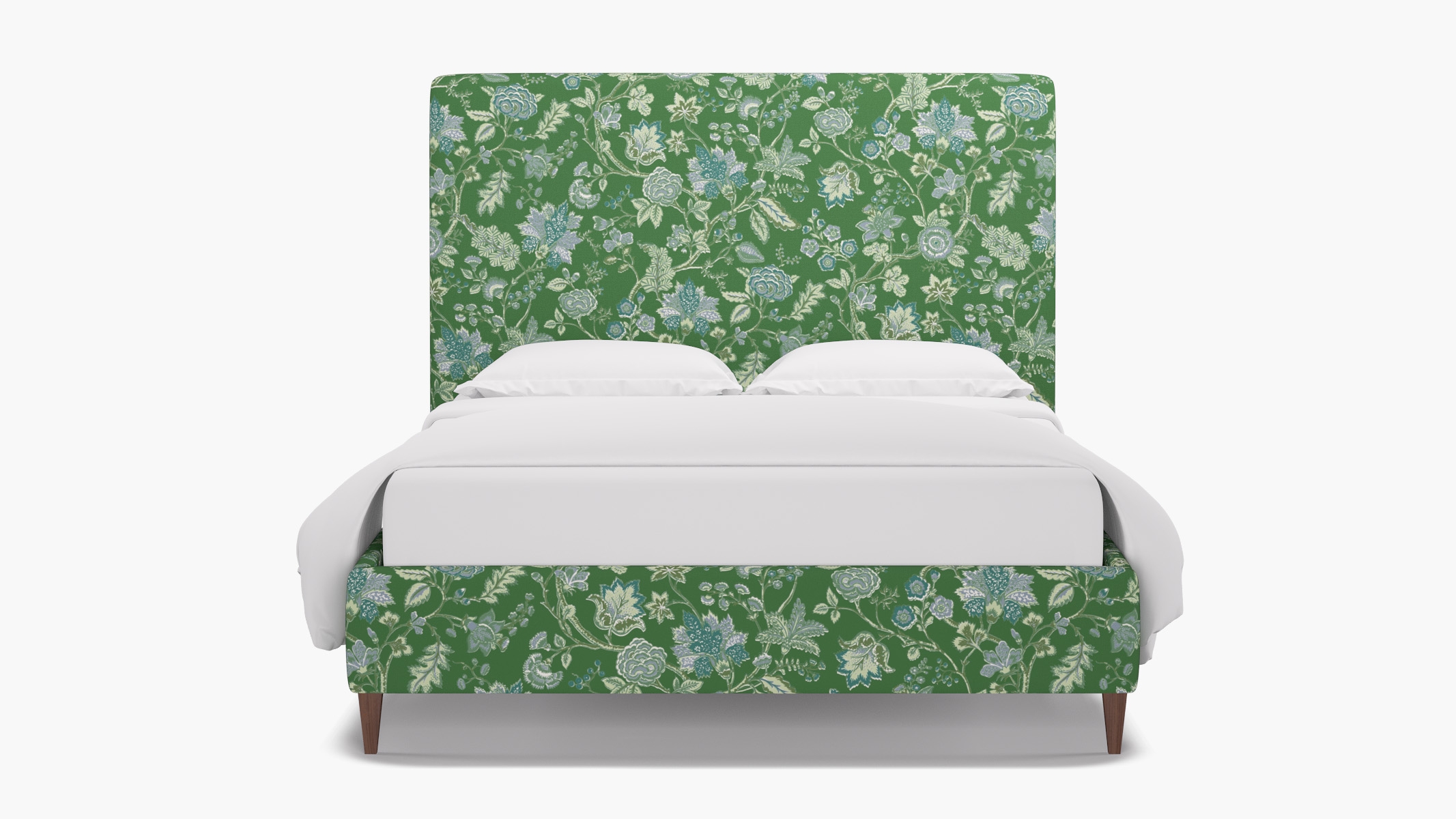 Classic Bed, Green La Vendee, Walnut Square Tapered Leg, Twin - Image 0