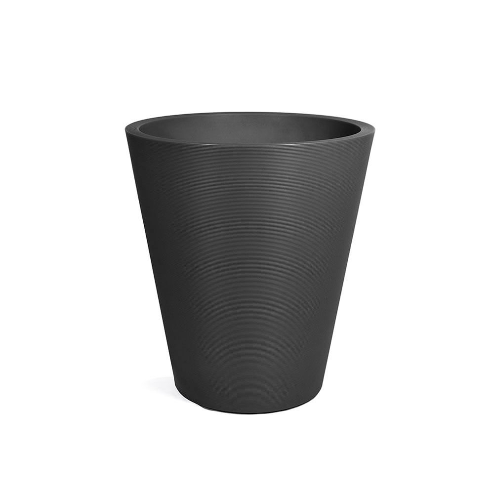 Curve Grooved Planter, 30in, Black - Image 0