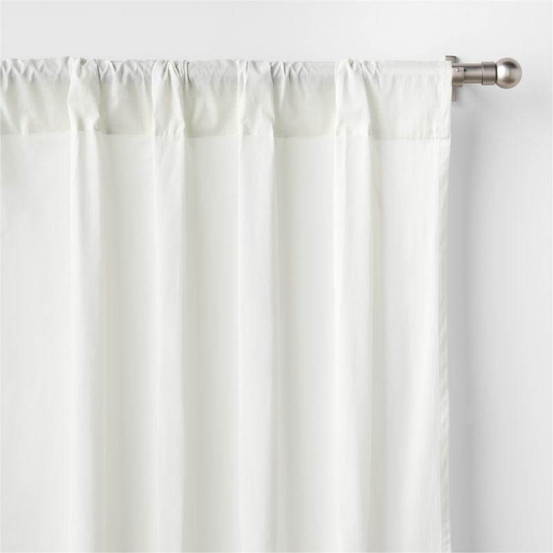 Pampas Ivory Organic Cotton Voile with Satin Border Sheer Window Curtain Panel 44"x84" - Image 2