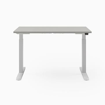 Steelcase Migration SE Height-Adjustable Desk, 29"x58", Virginia Walnut, Merle, Mitered Edge Foot - Image 3