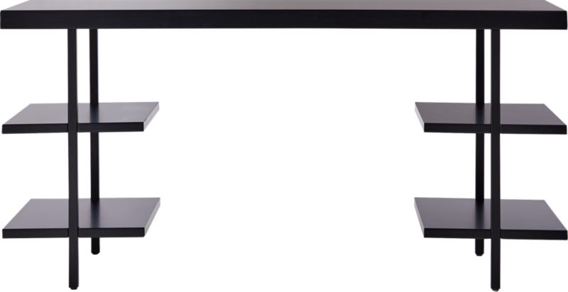 Stairway Black Wood Desk with Shelves - Image 2