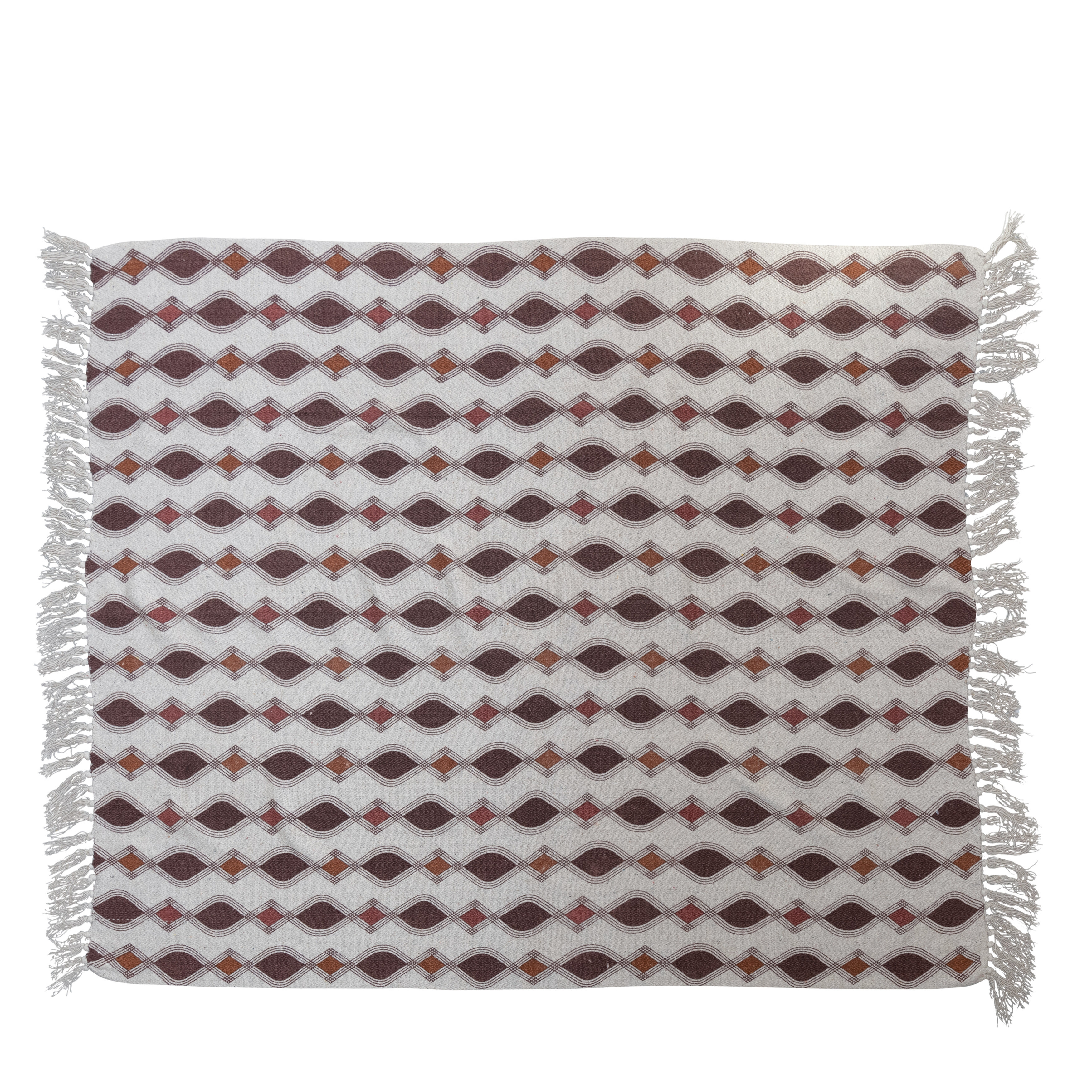 Recycled Cotton Blend Printed Throw w/ Pattern - Thumbnail 2
