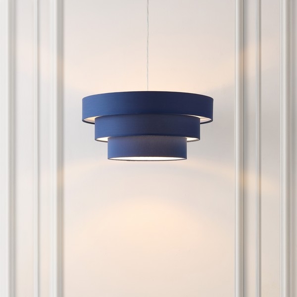 Cleia 20" Pendant - Navy/White - Image 1