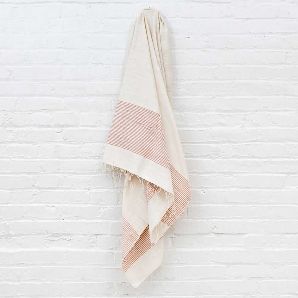 Riviera Handwoven Cotton Bath Towel, Blush - Image 0