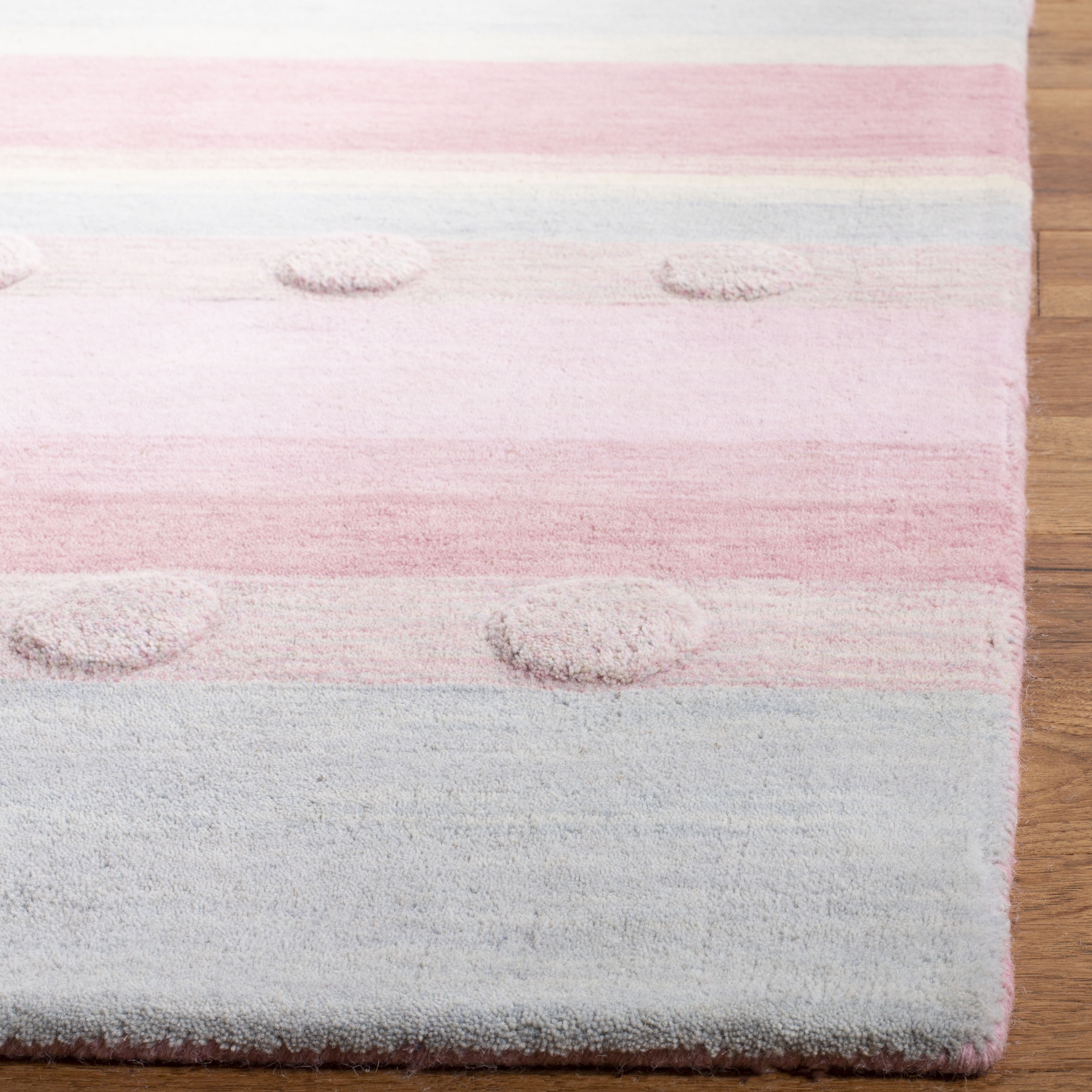 Arlo Home Hand Loomed Area Rug, SFK801M, Light Blue/Pink,  2' 6" X 8' - Image 2