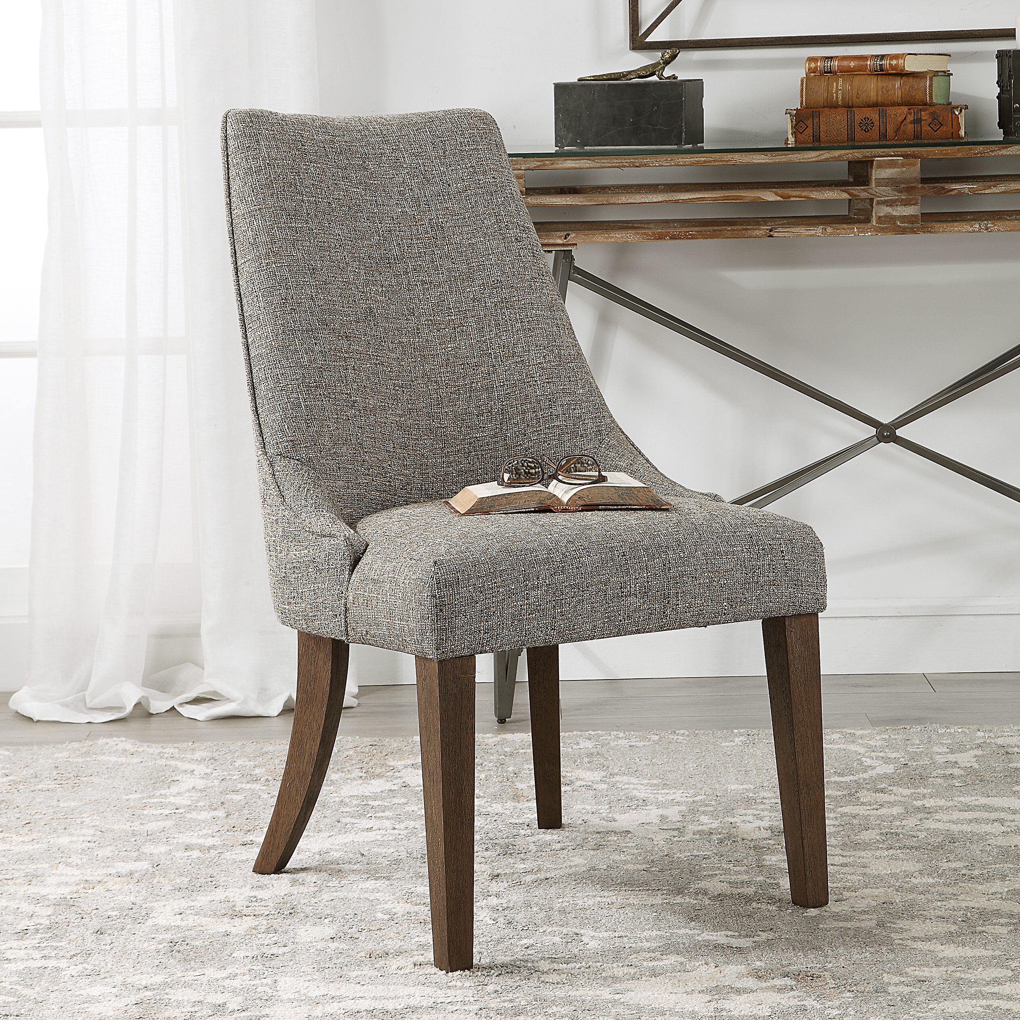 Daxton Earth Tone Armless Chair - Image 2