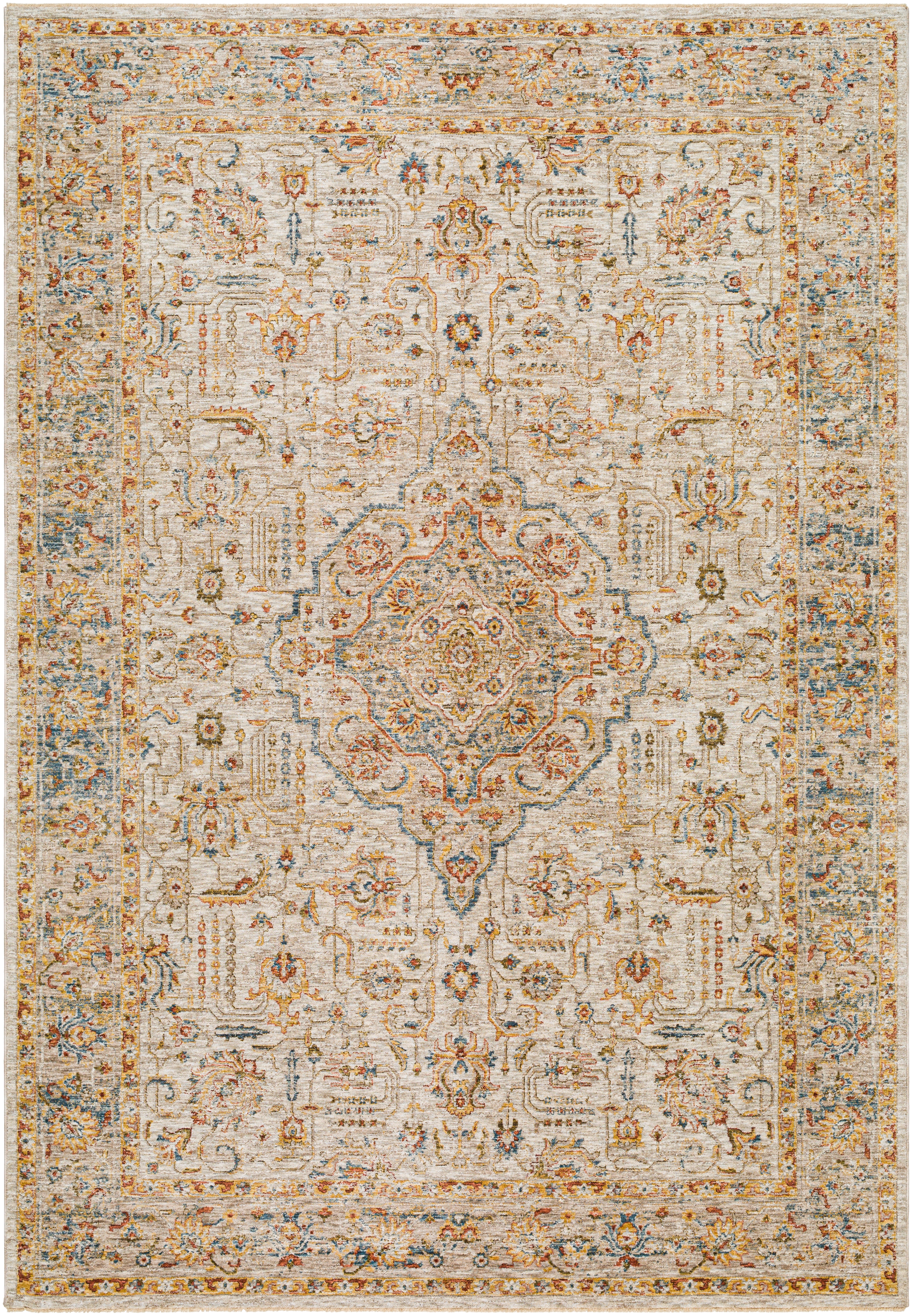 Mona Lisa Beige Indoor 6'7" x 6'7" Machine Woven Rug - Image 0