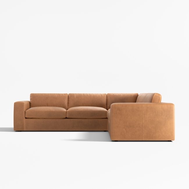 Oceanside Deep 3-Piece L-Shaped Leather Sectional Sofa - Image 0