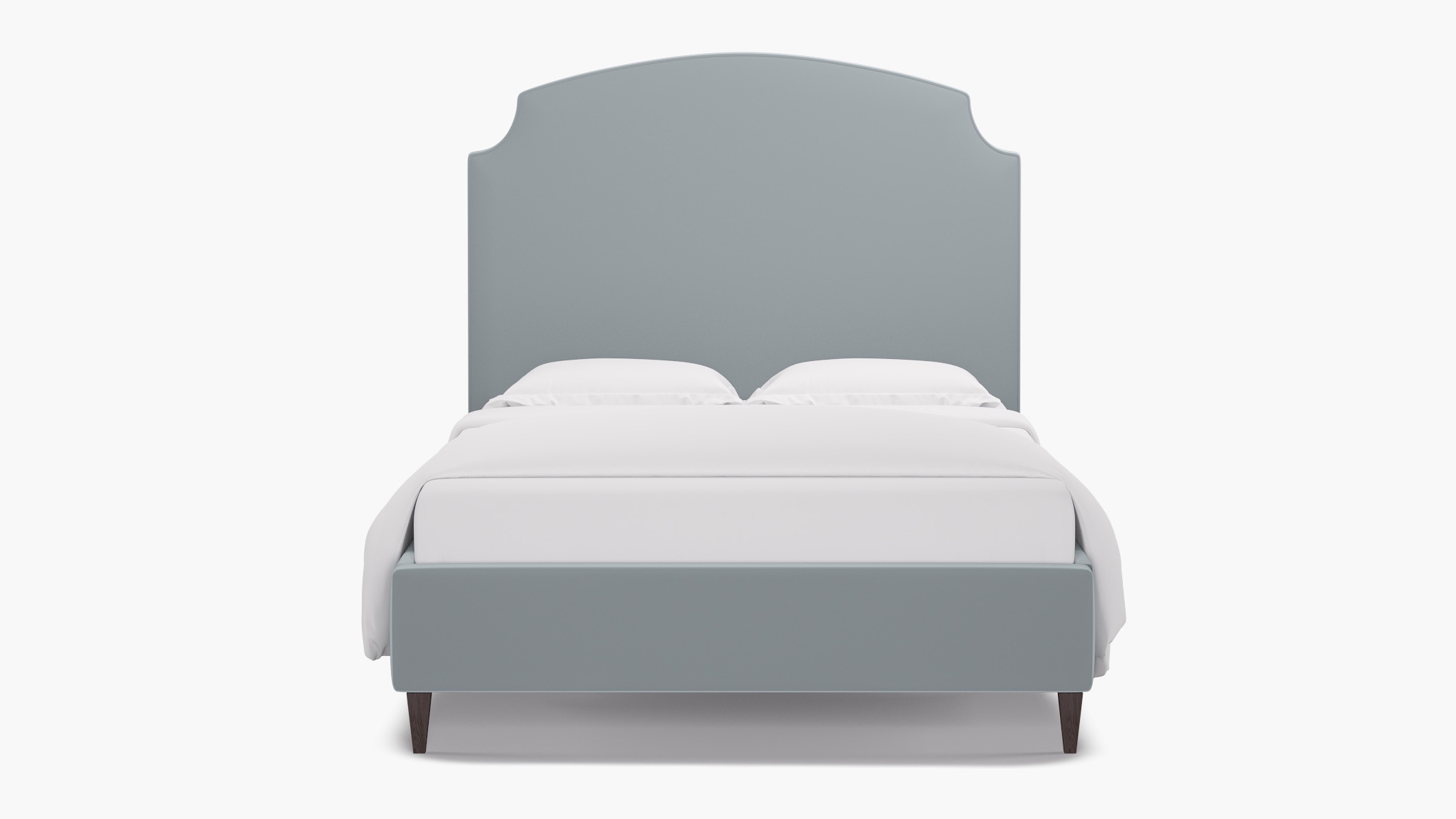 Cove Bed, Sterling Performance Velvet, Espresso Square Tapered Leg, Full - Image 0
