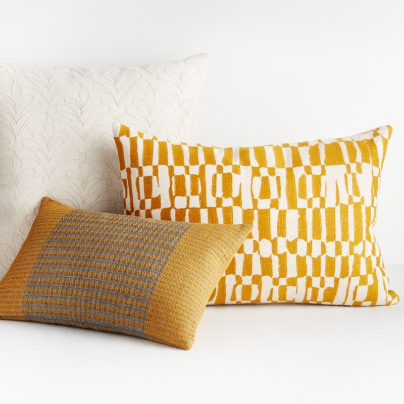 Lyra Yellow and White Pillow 22"x15" - Image 1