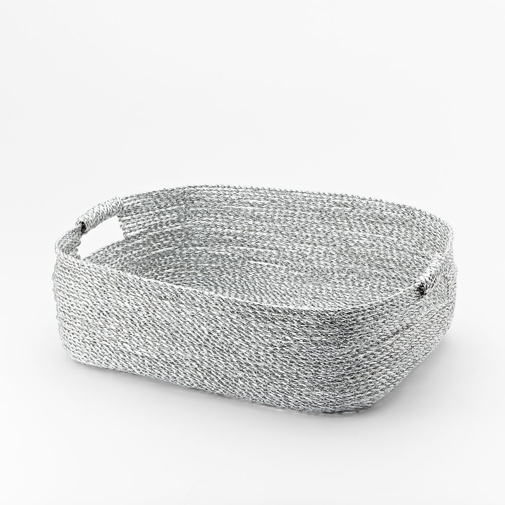 Metallic Woven, Underbed, Silver, 14.25"W x 19.25"D x 6"H - Image 0