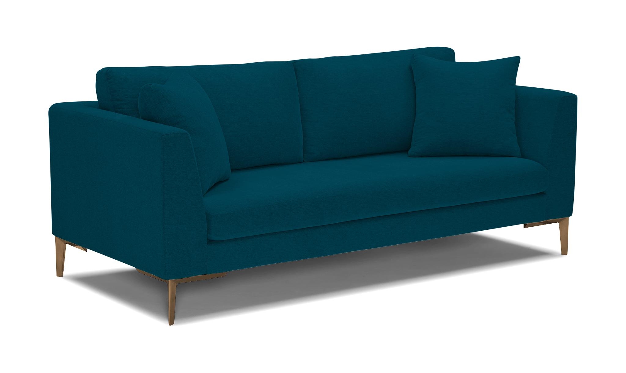 Blue Ainsley Mid Century Modern Sofa - Key Largo Zenith Teal - Image 1