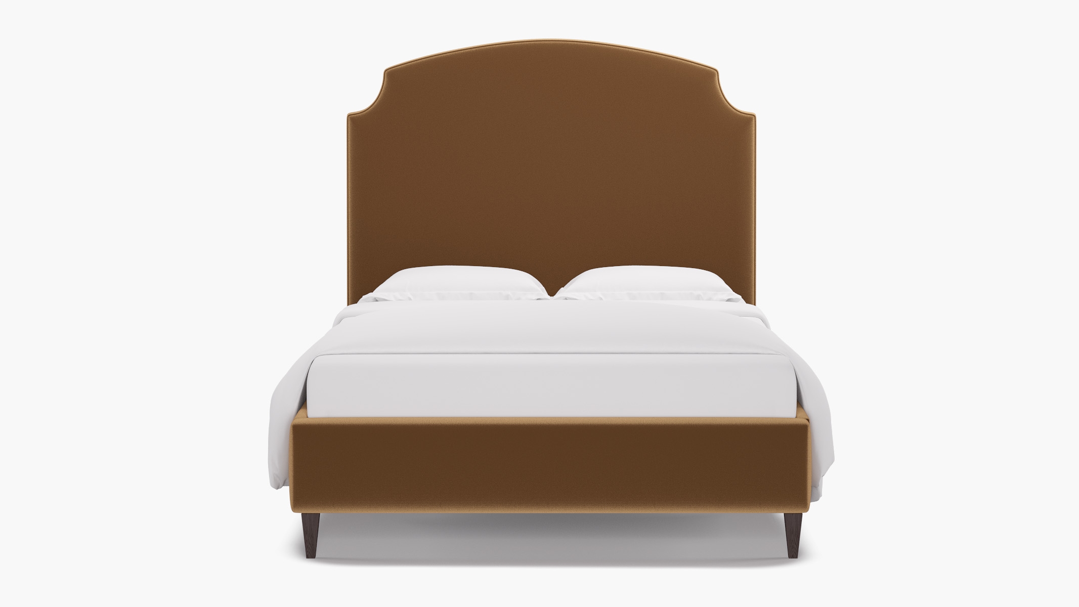 Cove Bed, Fawn Performance Velvet, Espresso Square Tapered Leg, Full - Image 0