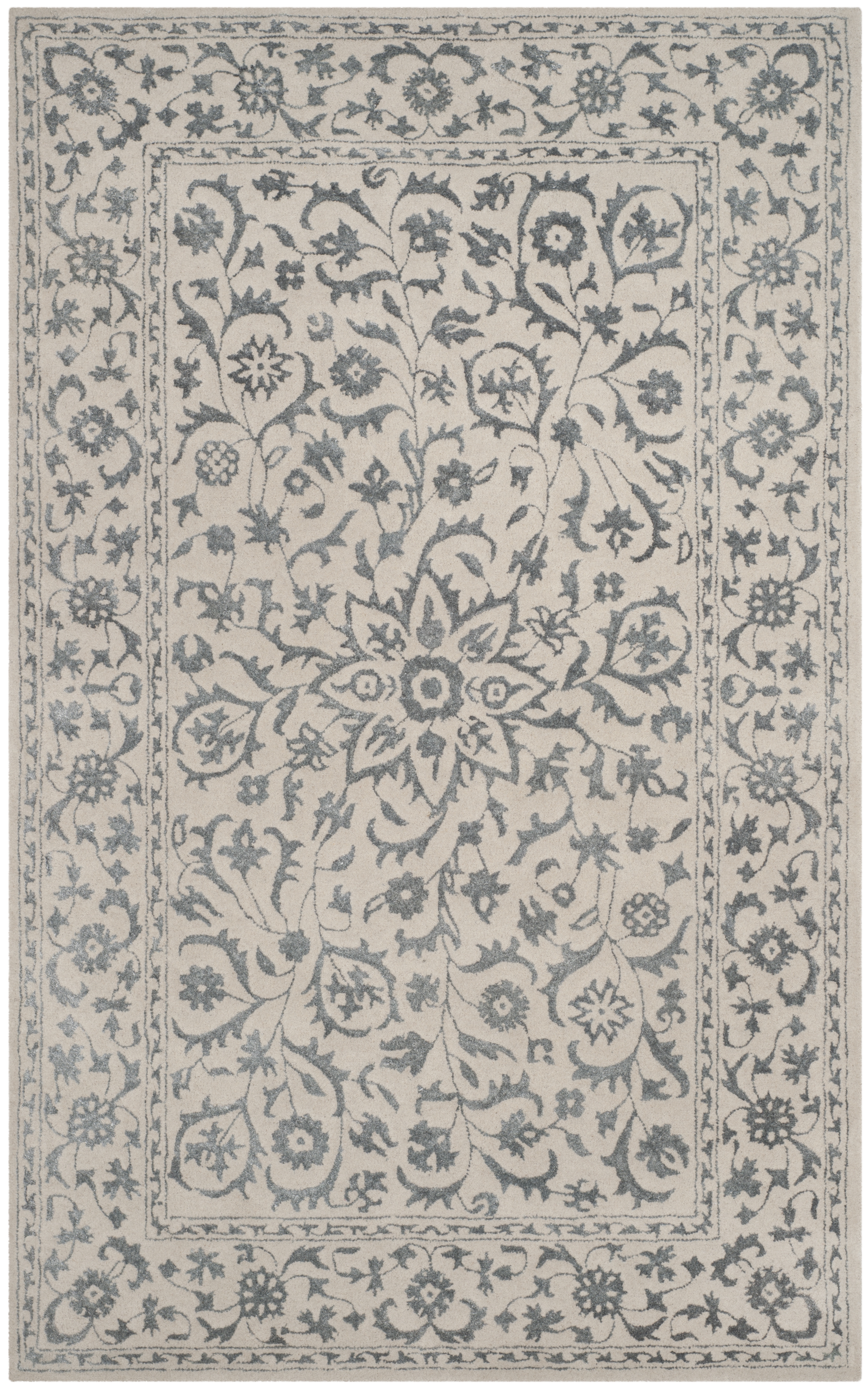 Arlo Home Hand Tufted Area Rug, GLM515A, Silver/Ivory,  5' X 8' - Image 0