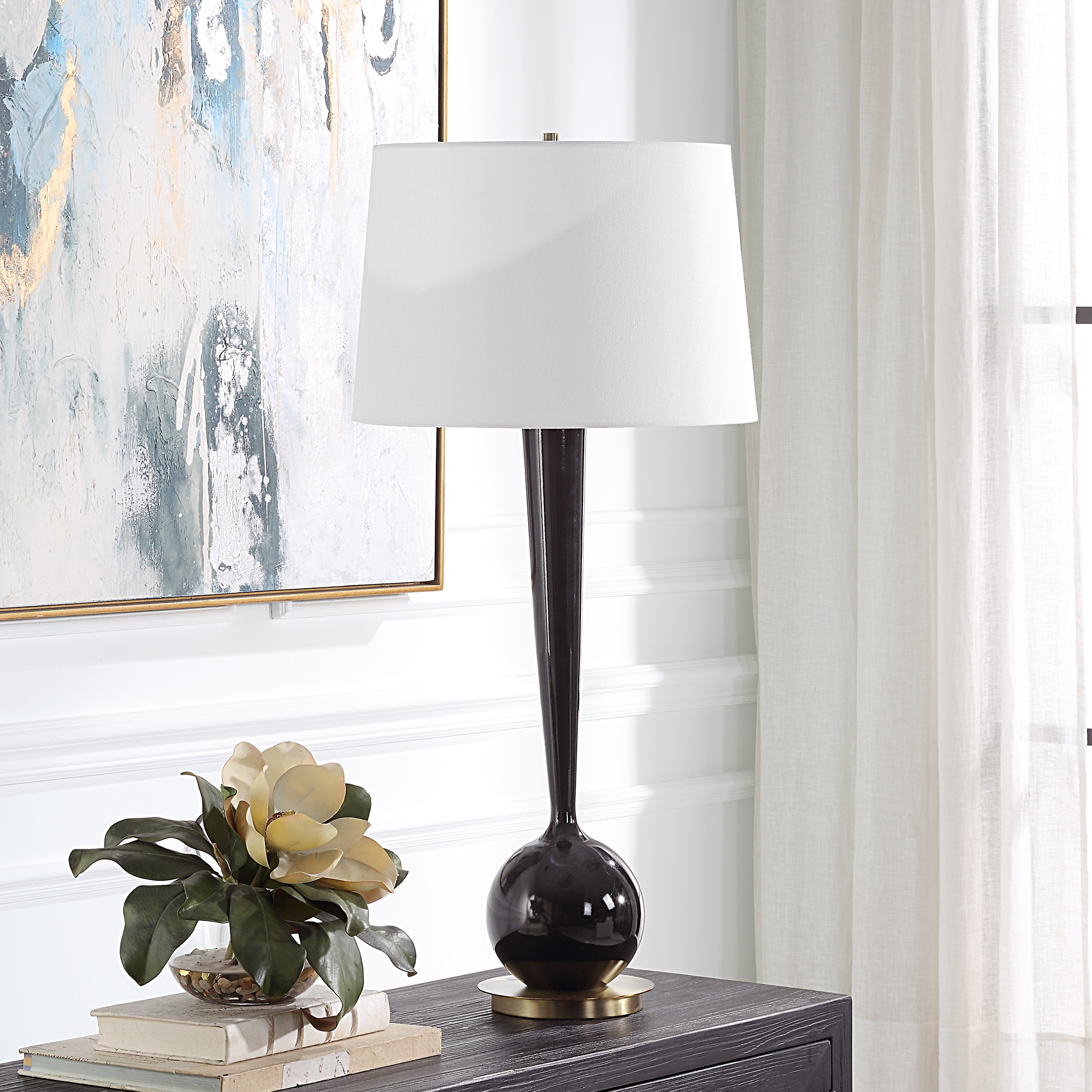 Brielle Polished Black Table Lamp - Image 2
