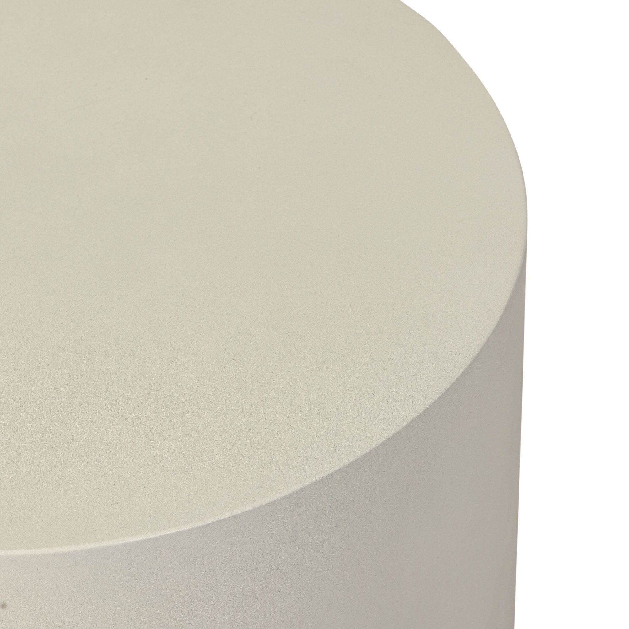 Ivan Round End Table - White Concrete - Image 6