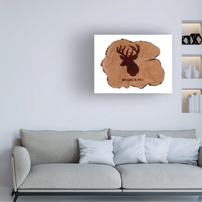 Cora Niele 'Rudolph Reindeer Branding On Wood' Canvas Art - Image 0