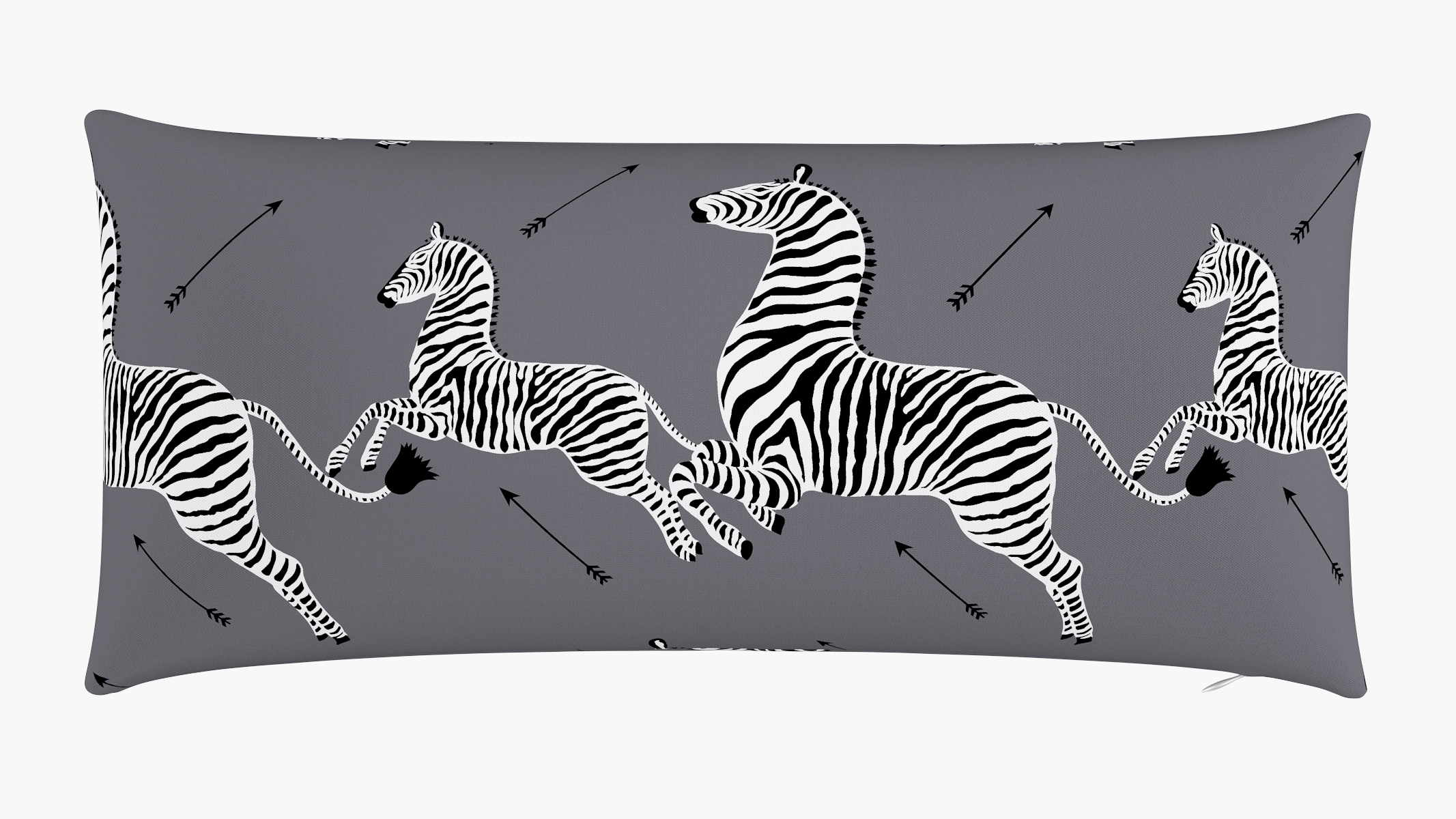Throw Pillow 14" x 30", Slate Zebra, 14" x 30" - Image 0