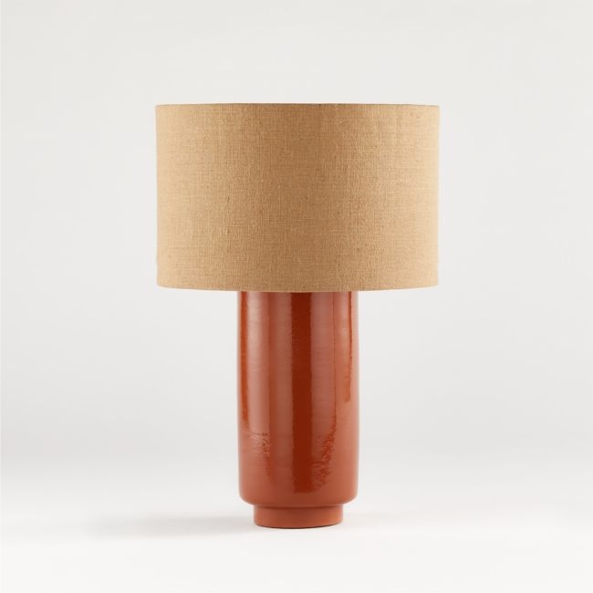 Avril Table Lamp with Burlap Drum Shade - Image 0