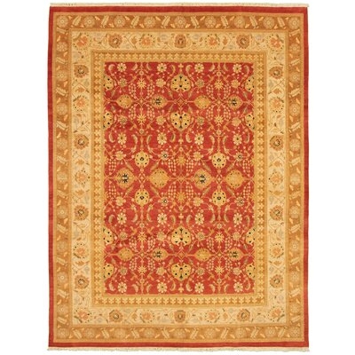 One-of-a-Kind Arabelle Hand-Knotted 2010s Pako Persian Gold/Red 8'2" x 9'8" Wool Area Rug - Image 0