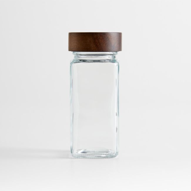 Crate & Barrel Spice Jar with Acacia Lid - Image 0
