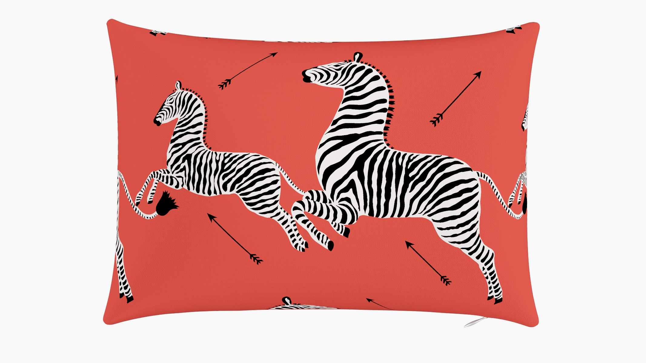 Throw Pillow 14" x 20", Coral Zebra, 14" x 20" - Image 0