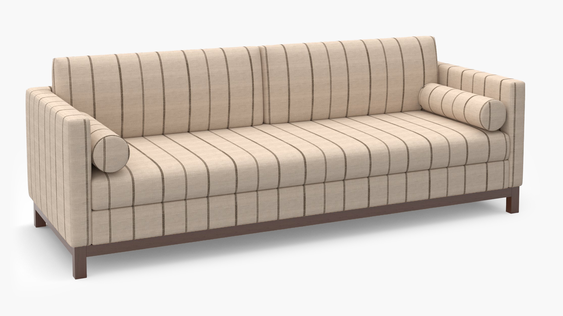 Tailored Tuxedo Sofa, Cocoa Felix, Walnut Wood Rail - Image 1