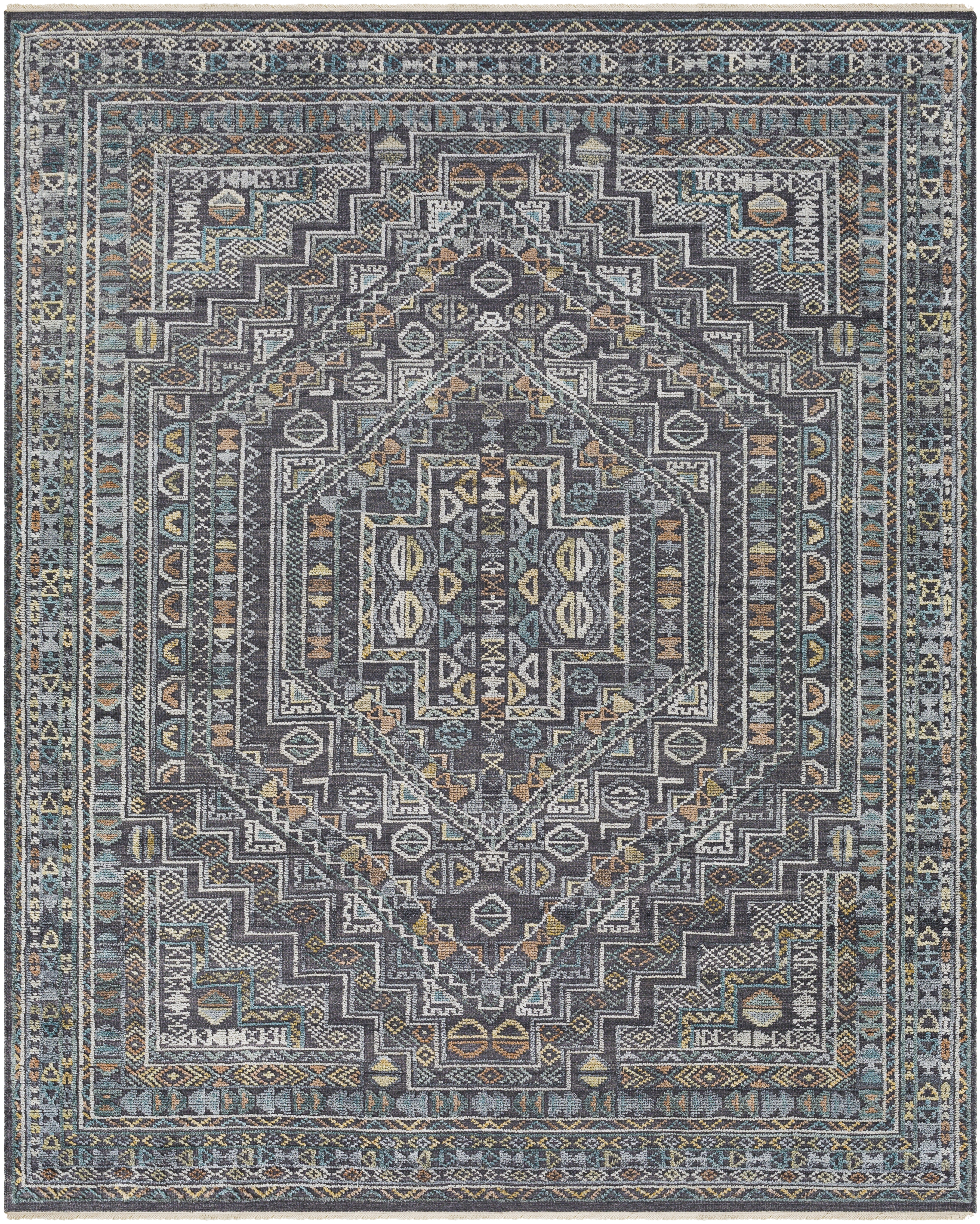 Nobility Black Indoor 10' x 14' Handmade Rug - Image 0