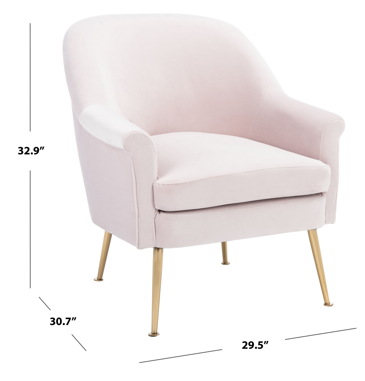 Rodrik Accent Chair - Light Pink - Safavieh - Image 9