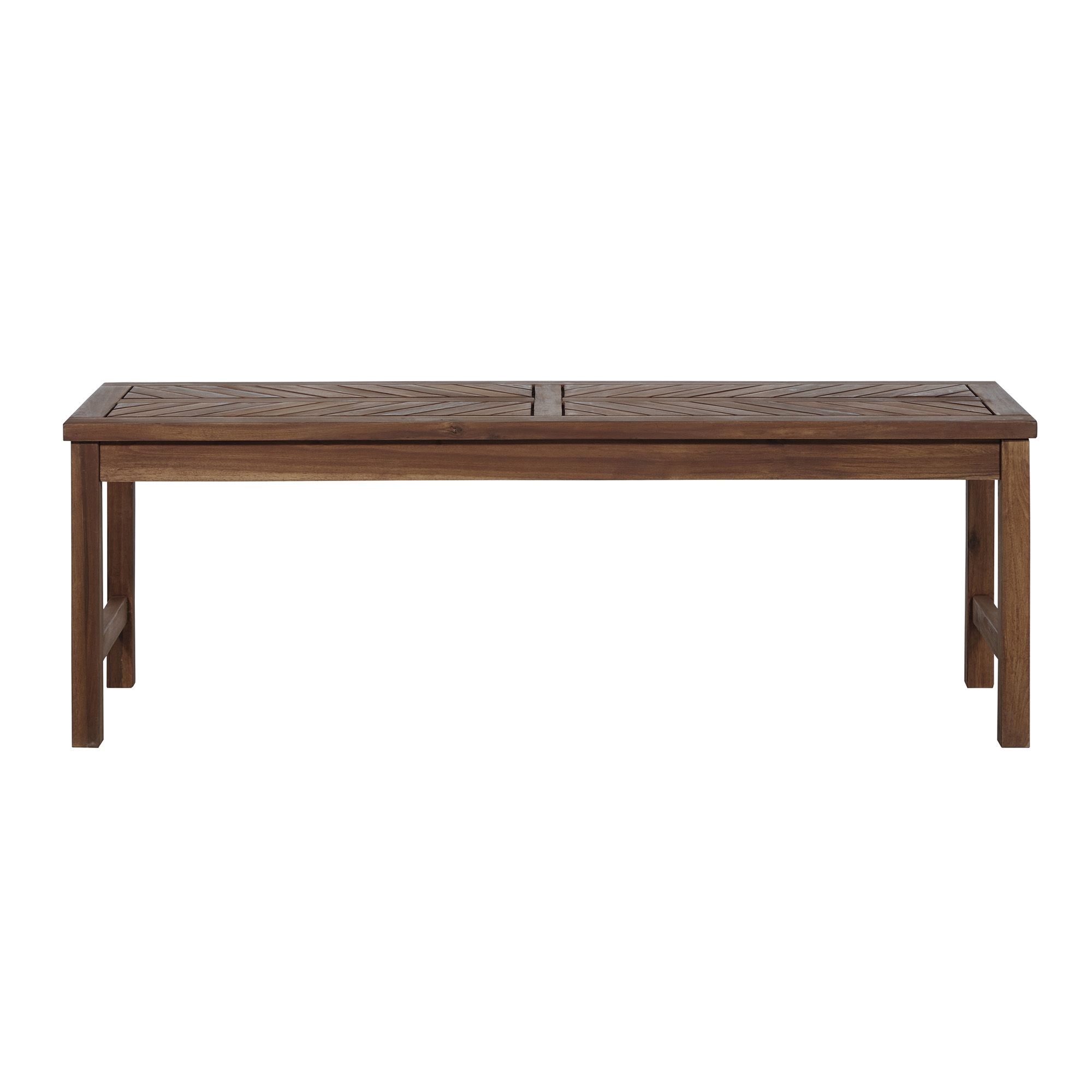 Vincent 53" Modern Patio Dining Bench - Dark Brown - Image 1
